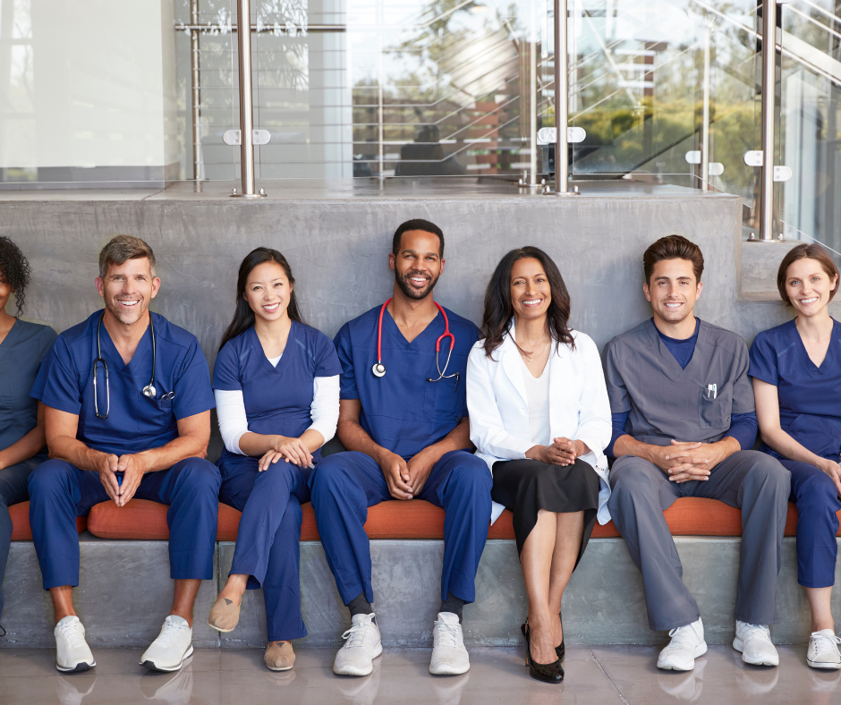 image of healthcare workers sitting together
