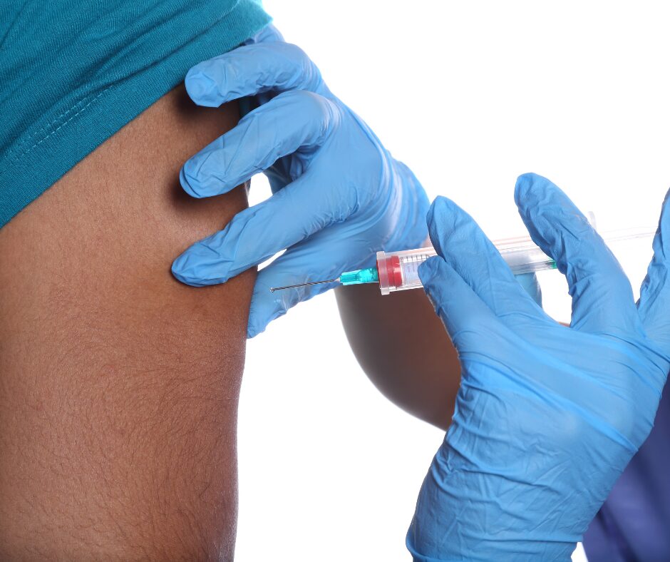 Close up of a flu shot